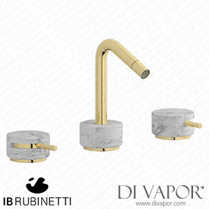 IB Rubinetti MR393II_1 Marmo + Marmo L Three Holes Bidet Set - White Marble Spare Parts