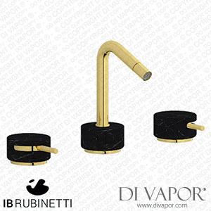 IB Rubinetti MR393OO_2 Marmo + Marmo L Three Holes Bidet Set - Black Marble Spare Parts