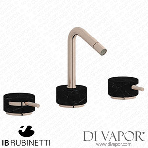 IB Rubinetti MR393RS_2 Marmo + Marmo L Three Holes Bidet Set - Black Marble Spare Parts