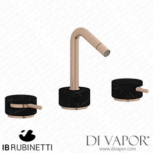 IB Rubinetti MR393SR_2 Marmo + Marmo L Three Holes Bidet Set - Black Marble Spare Parts