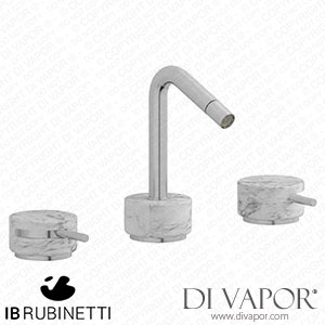 IB Rubinetti MR393SS_1 Marmo + Marmo L Three Holes Bidet Set - White Marble Spare Parts