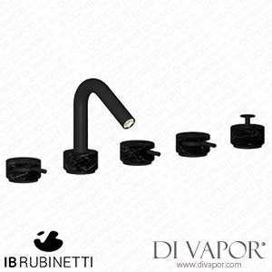 IB Rubinetti MR396NP_2 Marmo + Marmo L Five Holes Deck Mounted Bath Filler with Shower Kit - Black Marble Spare Parts