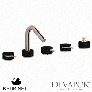 IB Rubinetti MR396RS_2 Marmo + Marmo L Five Holes Deck Mounted Bath Filler with Shower Kit - Black Marble Spare Parts