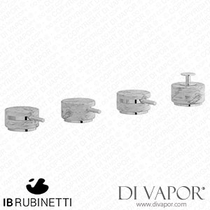 IB Rubinetti MR397CC_1 Marmo + Marmo L Four Holes Bath Filler with Overflow Outlet Connection Diverter and Shower Kit - White Marble Spare Parts