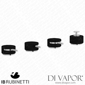 IB Rubinetti MR397CC_2 Marmo + Marmo L Four Holes Bath Filler with Overflow Outlet Connection Diverter and Shower Kit - Black Marble Spare Parts