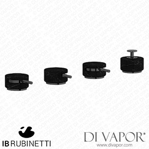 IB Rubinetti MR397CF_2 Marmo + Marmo L Four Holes Bath Filler with Overflow Outlet Connection Diverter and Shower Kit - Black Marble Spare Parts
