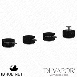 IB Rubinetti MR397CS_2 Marmo + Marmo L Four Holes Bath Filler with Overflow Outlet Connection Diverter and Shower Kit - Black Marble Spare Parts