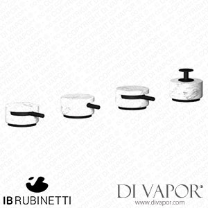 IB Rubinetti MR397NP_1 Marmo + Marmo L Four Holes Bath Filler with Overflow Outlet Connection Diverter and Shower Kit - White Marble Spare Parts