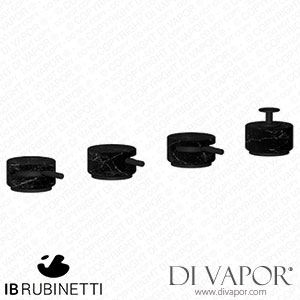 IB Rubinetti MR397NP_2 Marmo + Marmo L Four Holes Bath Filler with Overflow Outlet Connection Diverter and Shower Kit - Black Marble Spare Parts