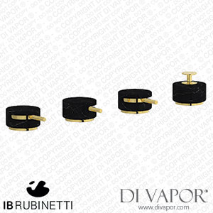 IB Rubinetti MR397OO_2 Marmo + Marmo L Four Holes Bath Filler with Overflow Outlet Connection Diverter and Shower Kit - Black Marble Spare Parts
