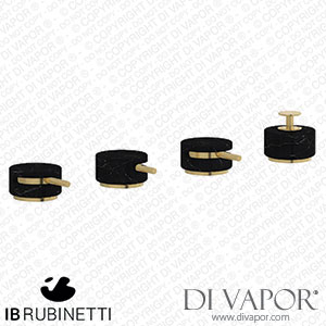 IB Rubinetti MR397OS_2 Marmo + Marmo L Four Holes Bath Filler with Overflow Outlet Connection Diverter and Shower Kit - Black Marble Spare Parts