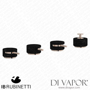 IB Rubinetti MR397RS_2 Marmo + Marmo L Four Holes Bath Filler with Overflow Outlet Connection Diverter and Shower Kit - Black Marble Spare Parts