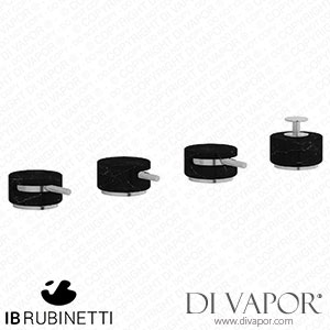 IB Rubinetti MR397SS_2 Marmo + Marmo L Four Holes Bath Filler with Overflow Outlet Connection Diverter and Shower Kit - Black Marble Spare Parts