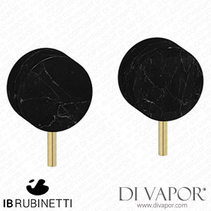 IB Rubinetti MR400IS_2 Marmo + Marmo L Two Holes Wall Mounted Shower - Black Marble Spare Parts