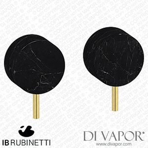 IB Rubinetti MR400OO_2 Marmo + Marmo L Two Holes Wall Mounted Shower - Black Marble Spare Parts