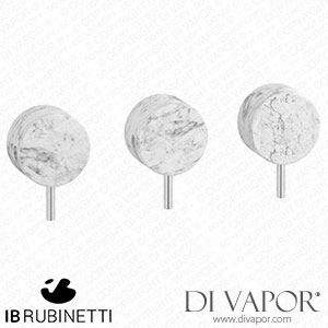 IB Rubinetti MR410CC_1 Marmo + Marmo L Three Holes Wall Mounted Shower with Two Ways Diverter - White Marble Spare Parts