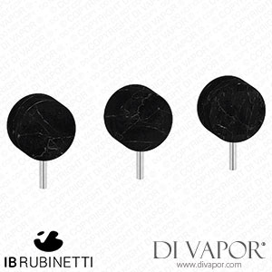 IB Rubinetti MR410CC_2 Marmo + Marmo L Three Holes Wall Mounted Shower with Two Ways Diverter - Black Marble Spare Parts