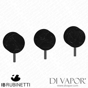 IB Rubinetti MR410CS_2 Marmo + Marmo L Three Holes Wall Mounted Shower with Two Ways Diverter - Black Marble Spare Parts