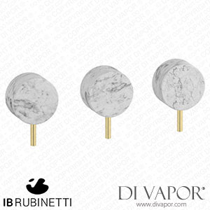 IB Rubinetti MR410II_1 Marmo + Marmo L Three Holes Wall Mounted Shower with Two Ways Diverter - White Marble Spare Parts