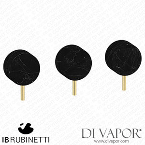 IB Rubinetti MR410II_2 Marmo + Marmo L Three Holes Wall Mounted Shower with Two Ways Diverter - Black Marble Spare Parts