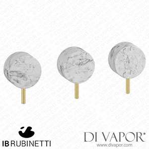 IB Rubinetti MR410IS_1 Marmo + Marmo L Three Holes Wall Mounted Shower with Two Ways Diverter - White Marble Spare Parts