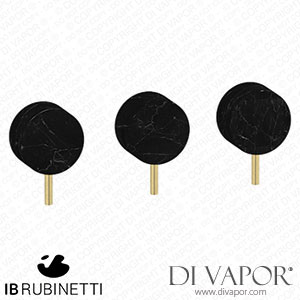 IB Rubinetti MR410IS_2 Marmo + Marmo L Three Holes Wall Mounted Shower with Two Ways Diverter - Black Marble Spare Parts