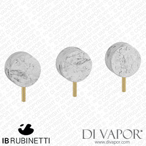 IB Rubinetti MR410OS_1 Marmo + Marmo L Three Holes Wall Mounted Shower with Two Ways Diverter - White Marble Spare Parts