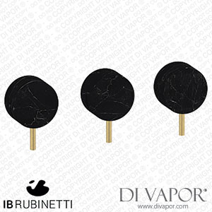IB Rubinetti MR410OS_2 Marmo + Marmo L Three Holes Wall Mounted Shower with Two Ways Diverter - Black Marble Spare Parts
