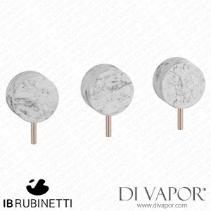 IB Rubinetti MR410RS_1 Marmo + Marmo L Three Holes Wall Mounted Shower with Two Ways Diverter - White Marble Spare Parts