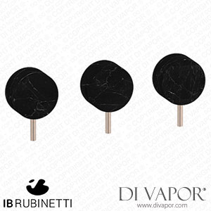 IB Rubinetti MR410RS_2 Marmo + Marmo L Three Holes Wall Mounted Shower with Two Ways Diverter - Black Marble Spare Parts