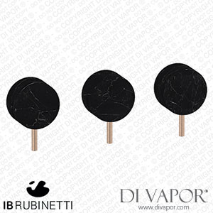 IB Rubinetti MR410SR_2 Marmo + Marmo L Three Holes Wall Mounted Shower with Two Ways Diverter - Black Marble Spare Parts