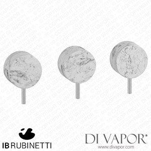 IB Rubinetti MR410SS_1 Marmo + Marmo L Three Holes Wall Mounted Shower with Two Ways Diverter - White Marble Spare Parts