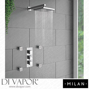 Milan MSQSVBJ Square Concealed Triple Shower Valve - Chrome Spare Parts