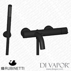 IB Rubinetti MT250NP Milanotorino Wall Mounted Bath Filler Complete with Shower Kit Spare Parts