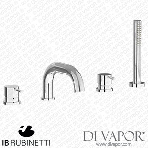 IB Rubinetti MT396CC Milanotorino Four Holes Deck Mounted Bath Filler with Shower Kit Spare Parts