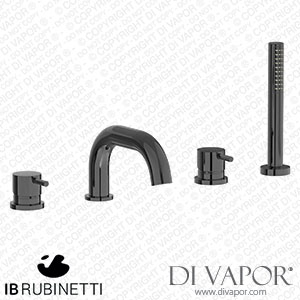 IB Rubinetti MT396CF Milanotorino Four Holes Deck Mounted Bath Filler with Shower Kit Spare Parts