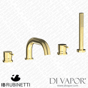 IB Rubinetti MT396IS Milanotorino Four Holes Deck Mounted Bath Filler with Shower Kit Spare Parts