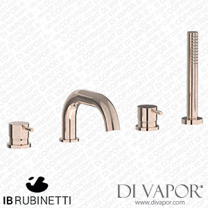 IB Rubinetti MT396RS Milanotorino Four Holes Deck Mounted Bath Filler with Shower Kit Spare Parts