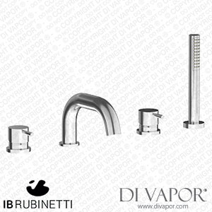 IB Rubinetti MT396SS Milanotorino Four Holes Deck Mounted Bath Filler with Shower Kit Spare Parts