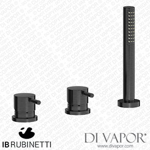 IB Rubinetti MT397CS Milanotorino Three Holes Bath Filler with Overflow Outlet Connection Diverter and Shower Kit Spare Parts