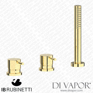 IB Rubinetti MT397II Milanotorino Three Holes Bath Filler with Overflow Outlet Connection Diverter and Shower Kit Spare Parts