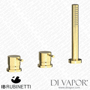 IB Rubinetti MT397IS Milanotorino Three Holes Bath Filler with Overflow Outlet Connection Diverter and Shower Kit Spare Parts