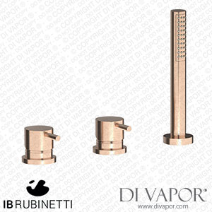 IB Rubinetti MT397SR Milanotorino Three Holes Bath Filler with Overflow Outlet Connection Diverter and Shower Kit Spare Parts