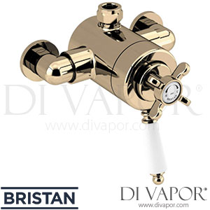 Bristan N2 CSHXTVO G 1901 Thermostatic Exposed Dual Control Valve - Gold (Top Outlet) - Shower Spare Parts