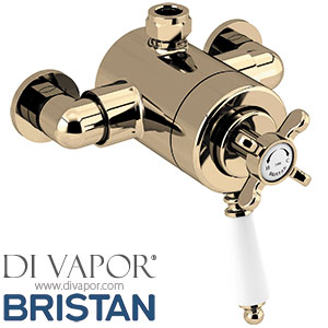 Bristan 1901 Vintage Gold Dual Control Shower Valve (Top Outlet)