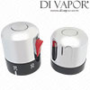 Shower Valve Flow & Temperature Control Handle Pair 40mm Diameter - Chrome