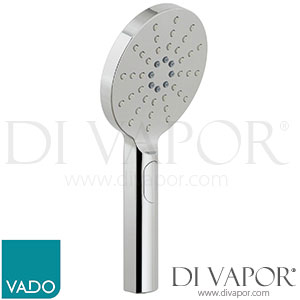 VADO NEB-Handset-RO-DB-CP Nebula 120mm Round 3 Function Rub Clean Shower Handset with Push Button Control