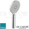 VADO NEB-Handset-RO-DB-CP Nebula 120mm Round 3 Function Rub Clean Shower Handset with Push Button Control