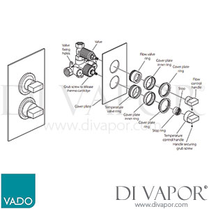Vado NOT-148B-3/4 Notion Concealed Thermostatic Shower Valve With Rectangular Backplate Spare Parts