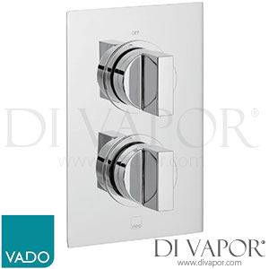 VADO NOT-148D-C/P DX Notion 1 Outlet, 2 Handle Concealed Thermostatic Valve with Rectangular BackPlate Shower Spare Parts